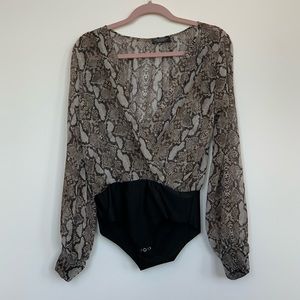Never worn Zara python bodysuit